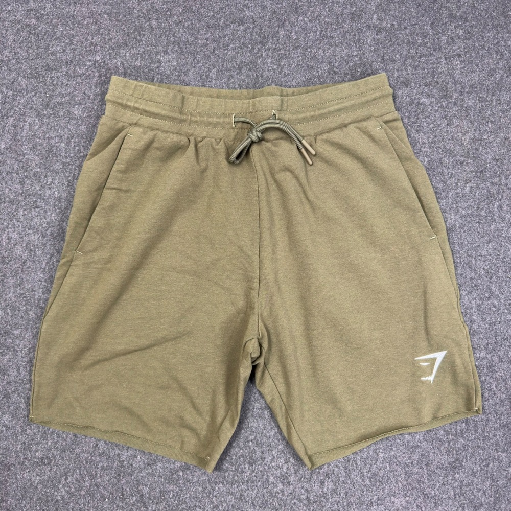 Gymshark Mens Critical Shorts Olive Green GMSH3253-OGN Raw Hem Size S